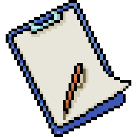 vector pixel art note memo isolated cartoonのイラスト素材