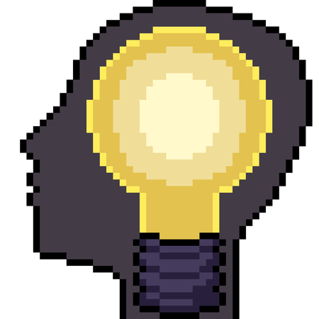 vector pixel art idea isolated cartoonのイラスト素材