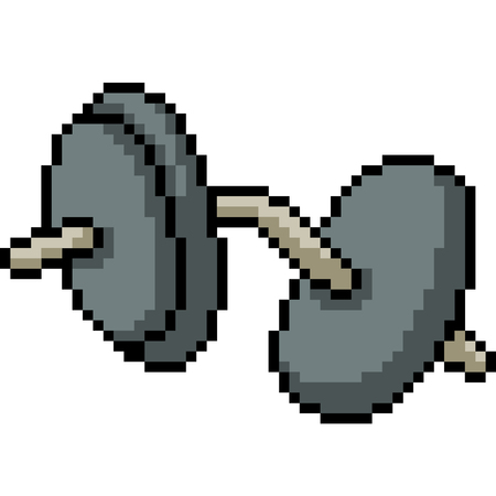 vector pixel art broken dumbbell isolated cartoonのイラスト素材