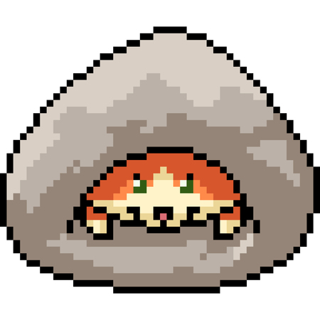 vector pixel art pet house isolated cartoonのイラスト素材
