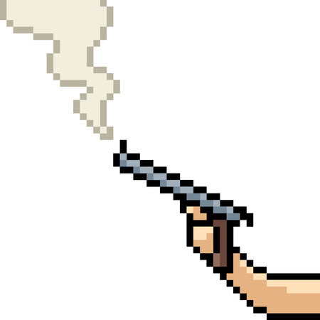 vector pixel art gun shot isolated cartoonのイラスト素材