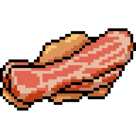 vector pixel art bacon isolated cartoonのイラスト素材