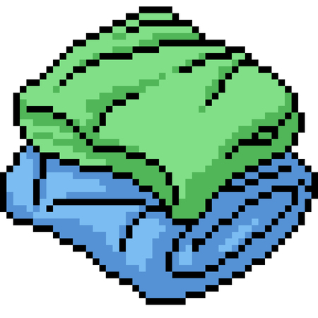 vector pixel art towel isolated cartoonのイラスト素材