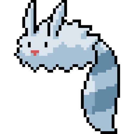 vector pixel art fur monster isolated cartoonのイラスト素材