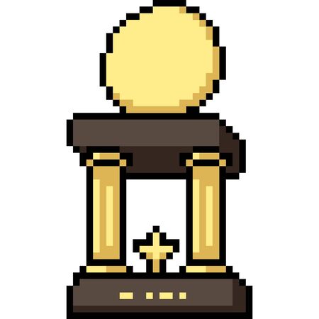 vector pixel art trophy isolated cartoonのイラスト素材