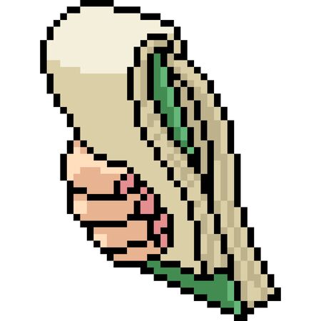 vector pixel art note isolated cartoonのイラスト素材