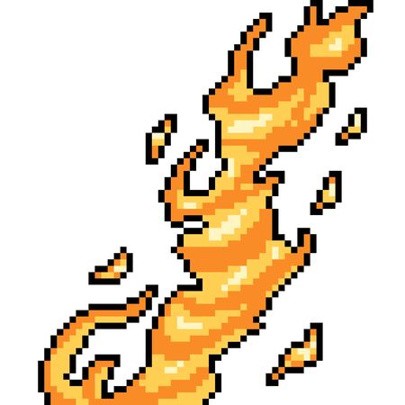 vector pixel art isolated fire pillarのイラスト素材