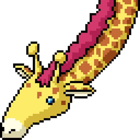 vector pixel art isolated giraffe headのイラスト素材