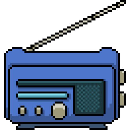 vector pixel art isolated classic radioのイラスト素材