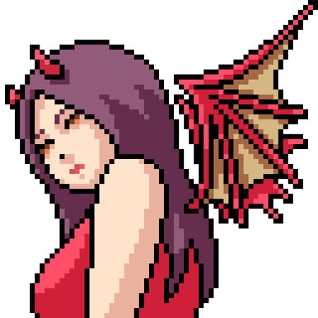 vector pixel art isolated anime girlのイラスト素材