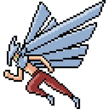 vector pixel art isolated bird superheroのイラスト素材