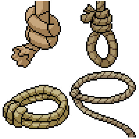 pixel art set isolated cowboy ropeのイラスト素材