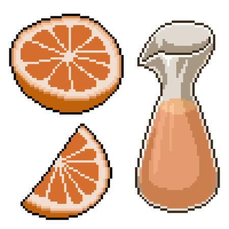 pixel art of fresh orange juiceのイラスト素材