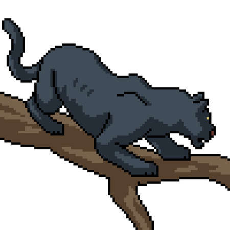 pixel art of phanter on brunchのイラスト素材