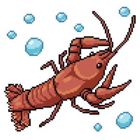 pixel art of fresh lobster seafoodのイラスト素材