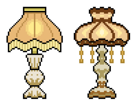 pixel art of luxury lamp decorationのイラスト素材