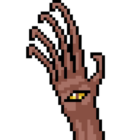 pixel art of evil monster handのイラスト素材