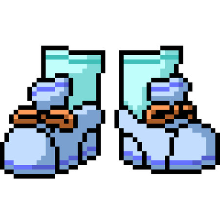 pixel art of kid shoe pairのイラスト素材