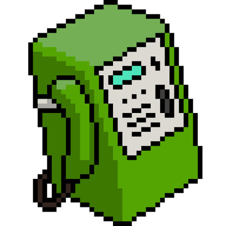 pixel art of outdated phone booth