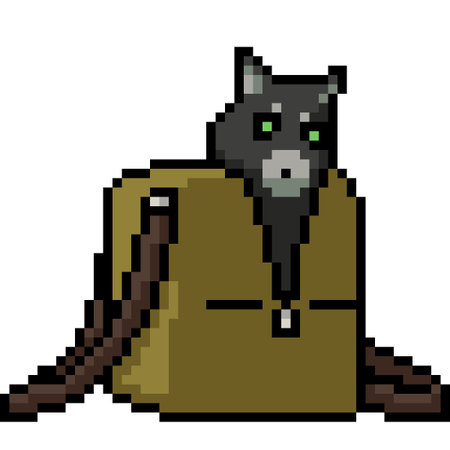 pixel art of cat in bagのイラスト素材
