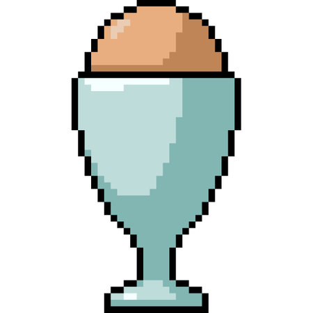 pixel art of egg in cupのイラスト素材