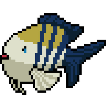 pixel art of weird sea fishのイラスト素材