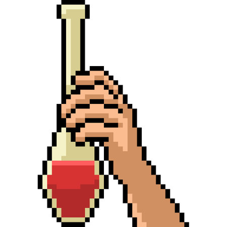 pixel art of science experiment tubeのイラスト素材