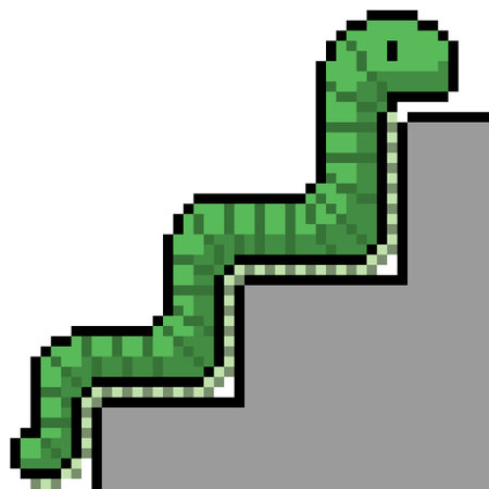 pixel art of worm climb stair