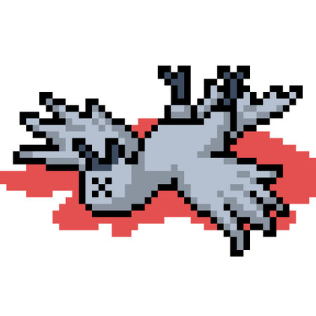 pixel art of bird die horrorのイラスト素材