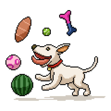 pixel art of dog toy heavenのイラスト素材
