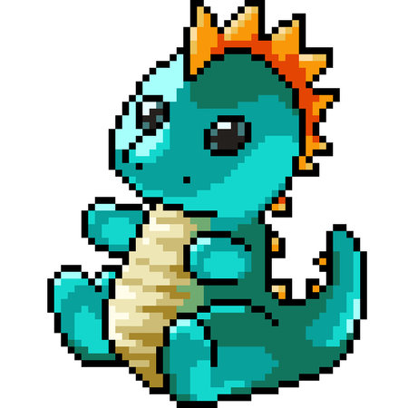 pixel art of jelly gummy dragon isolated backgroundのイラスト素材