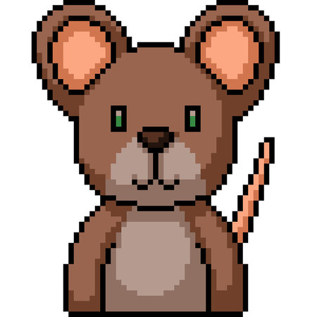 pixel art of rat sit front isolated backgroundのイラスト素材