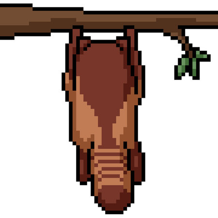 pixel art of red panda back isolated backgroundのイラスト素材