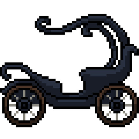 pixel art of fancy elegant cart isolated backgroundのイラスト素材