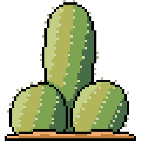 pixel art of male symbol cactus isolated backgroundのイラスト素材