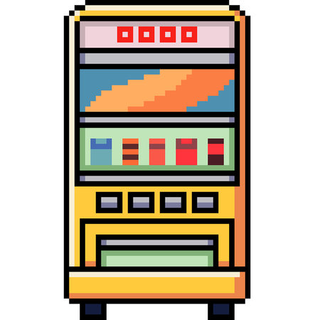 pixel art of colorful vending machine isolated backgroundのイラスト素材