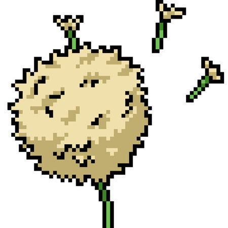 pixel art of little ironweed grass isolated backgroundのイラスト素材