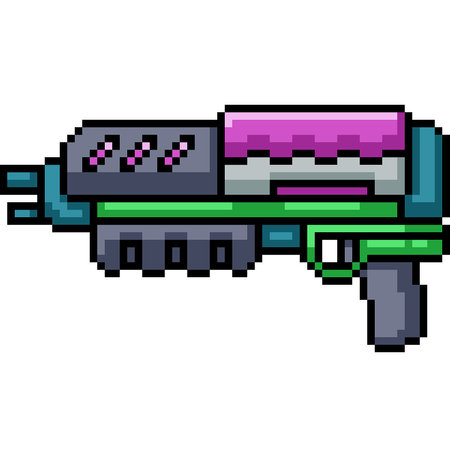 pixel art of kid toy gun isolated backgroundのイラスト素材