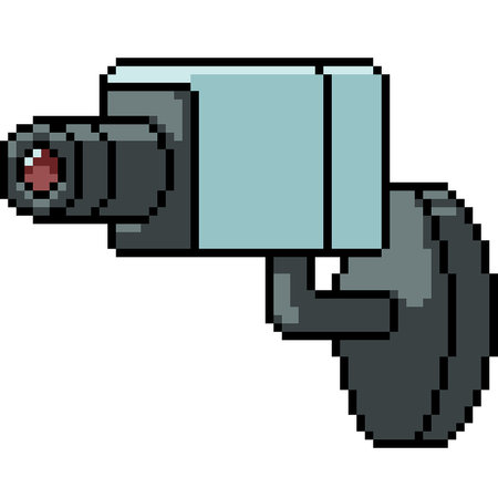 pixel art of home security camera isolated background
