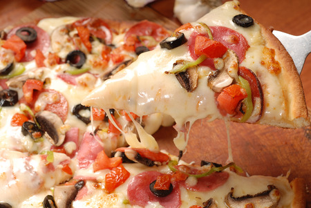 Removed special pizza sliceの写真素材
