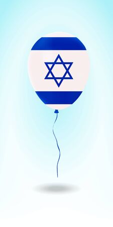 Israel balloon with flag. Ballon in the Country National Colors. Country Flag Rubber Balloon. Vector Illustration.のイラスト素材