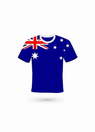 Sport shirt in colors of Australia flag. Vector illustration for sport, championship and national team, sport gameのイラスト素材