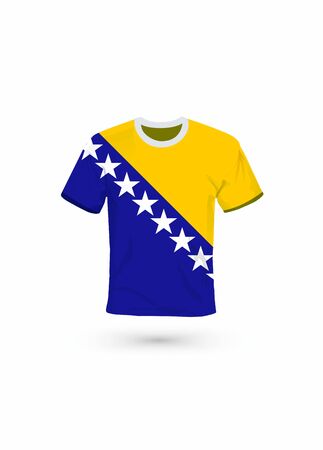 Sport shirt in colors of Bosnia flag. Vector illustration for sport, championship and national team, sport gameのイラスト素材