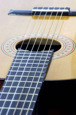Close-up of a acoustic guitar