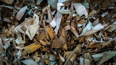 dry leaf litter collected ready to be dumped into landfills