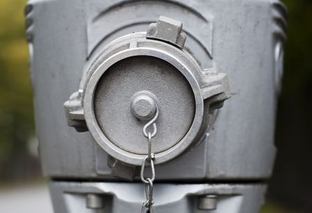 Modern steel hydrant outdoors  Closeup 