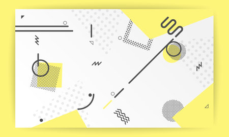 Memphis modern color abstract design geometric background. composition.のイラスト素材