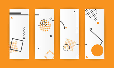 Memphis modern color abstract design geometric background. composition.のイラスト素材