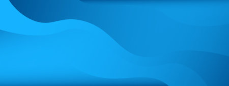 Blue abstract wave background banner. Vector design pattern template. page.の写真素材