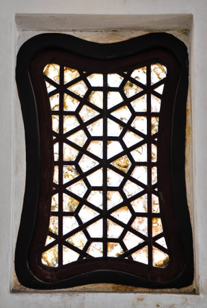 old dark Wooden frame window  itの写真素材